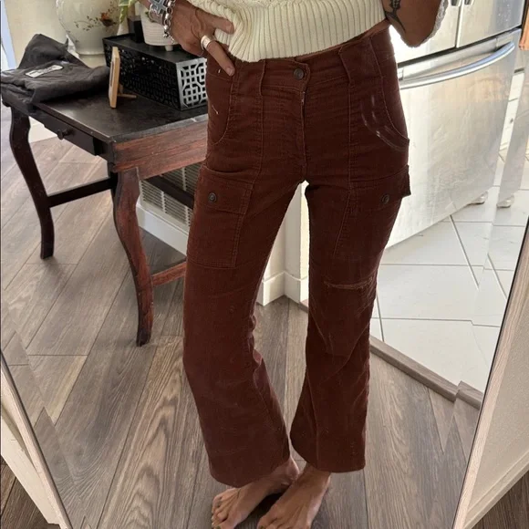 RARE Vintage Levi Brown Corduroy Pants kickflare Big E white tab - Picture 9 of 16